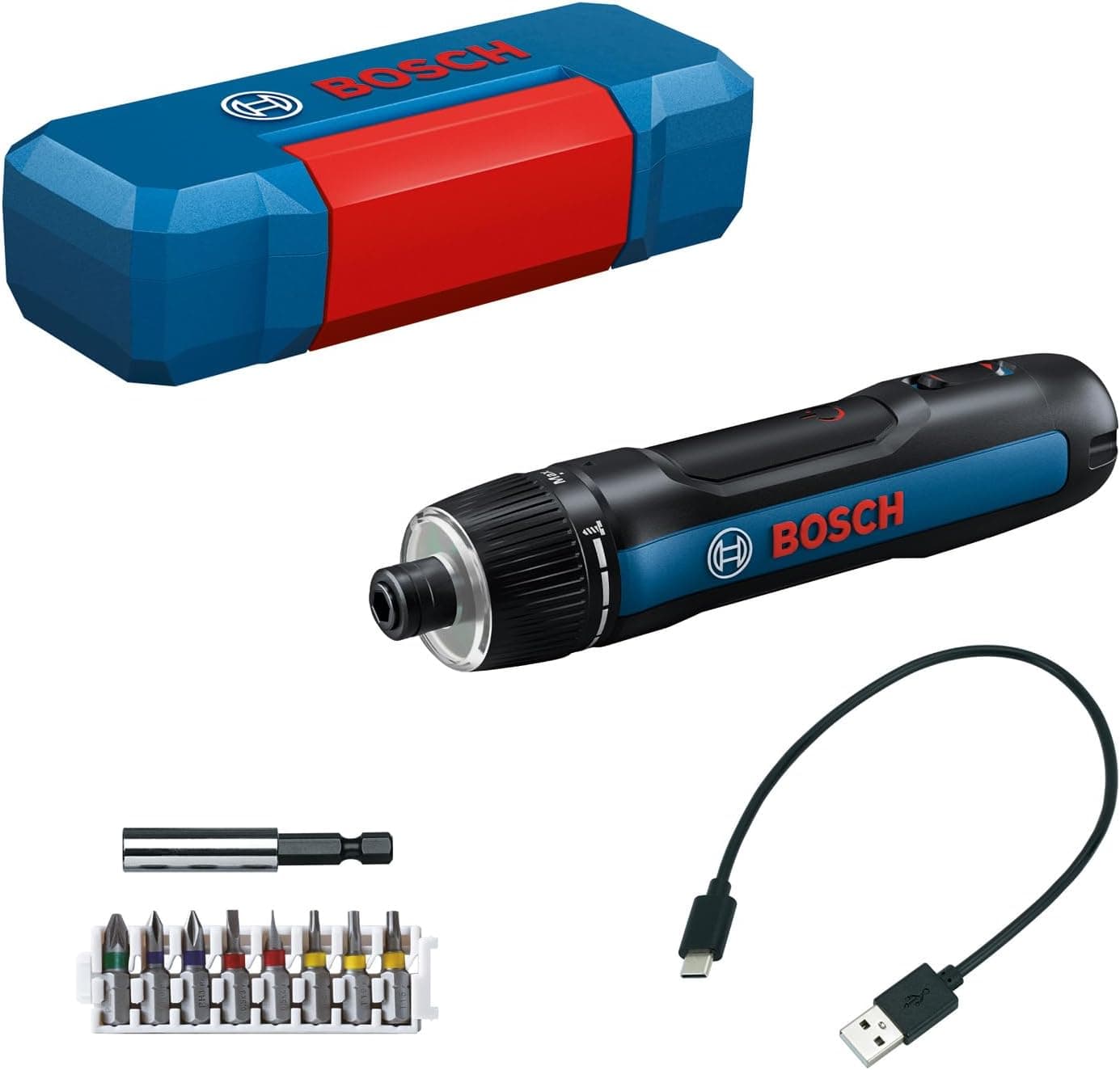 Bosch Professional akku-skruetrækker Bosch GO 3 (inkl. 8-delt bitsæt, bitholder, USB-C-kabel, mini-etui)